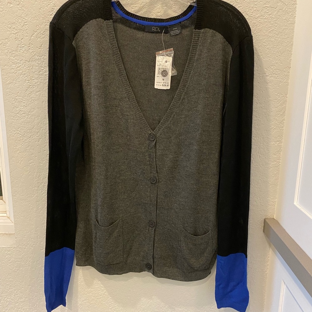 NWT color block lightweight cardigan by RDI